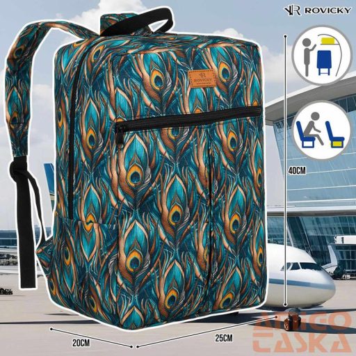 Rovicky Hátizsák | Kézipoggyász - Mintás - R-Pl-01-0477 S18 - 40 X 25 X 20 Cm - Csillámnos