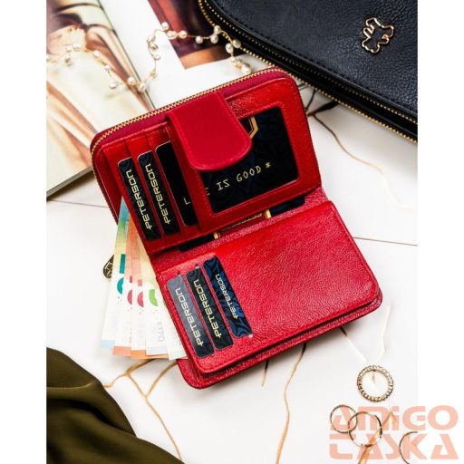 Peterson Női Pénztárca - Echo És Természetes Bőr Ptn Ps115-Hnl-2968 Red