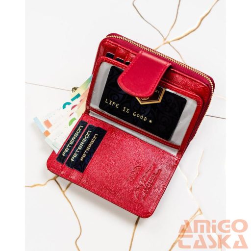Peterson Női Pénztárca - Echo És Természetes Bőr Ptn Ps115-Hnl-2968 Red