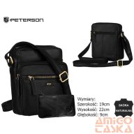 Peterson Férfi Bőr Oldaltáska Ptn 710E-Opu-6736 Fekete
