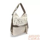 Zellia Női Válltáska/Hátizsáká Alakítható 24040 Beige-Arany - Gold Flower -