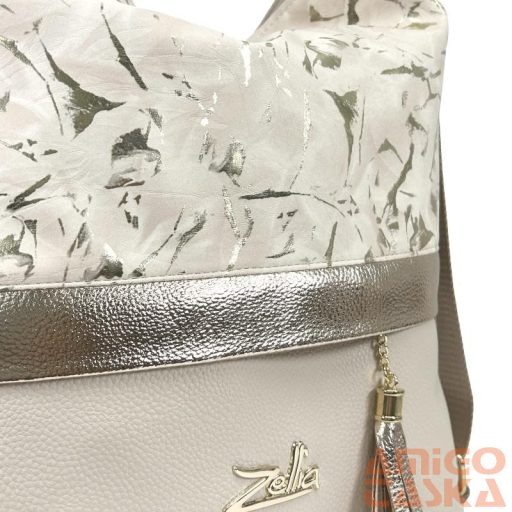 Zellia Női Válltáska/Hátizsáká Alakítható 24040 Beige-Arany - Gold Flower -