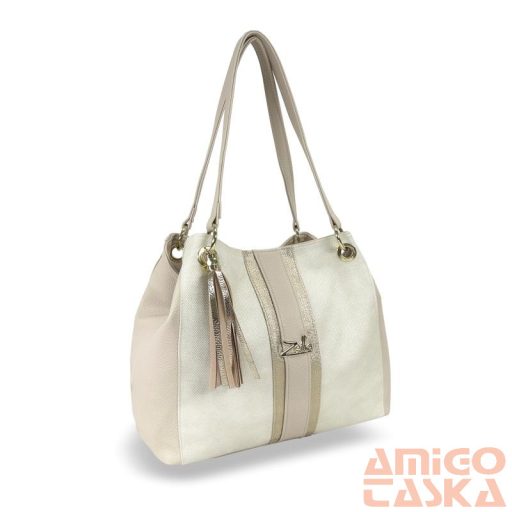 Zellia Női Válltáska 24077 Beige-Arany - Pearl -