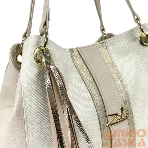 Zellia Női Válltáska 24077 Beige-Arany - Pearl -
