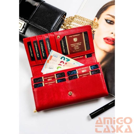 Peterson Női Bőr Pénztárca Ptn 42106-Sgn-8423 Red