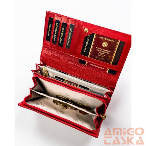 Peterson Női Bőr Pénztárca Ptn 42106-Sgn-8423 Red