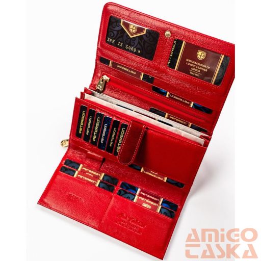 Peterson Női Bőr Pénztárca Ptn 421077-Sh-7495 Red - Piros