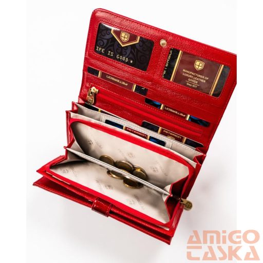 Peterson Női Bőr Pénztárca Ptn 421077-Sh-7495 Red - Piros