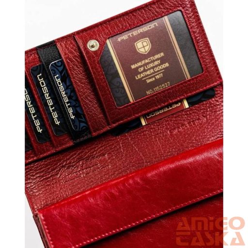 Peterson Női Bőr Pénztárcaptn Pl-411-1773 Red/Black