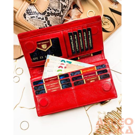 Peterson Női Pénztárca - Echo És Természetes Bőr Ptn Ps1431-Hnl-2876 Red