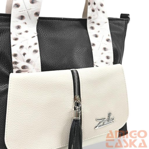 Zellia Női Válltáska 24067 - Next C. Peacock - Fekete-Beige