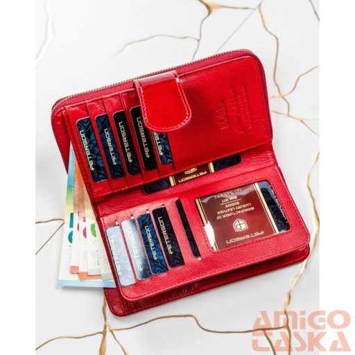 Peterson Női Bőr Pénztárca Ptn 76116-Sh-0868 Red - Piros