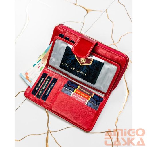 Peterson Női Bőr Pénztárca Ptn 76116-Sh-0868 Red - Piros