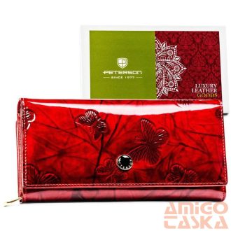   Peterson Női Bőr Pénztárca Ptn 42100-Bfbc-8270 Red - Pillangó