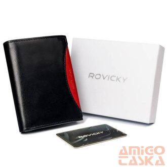 Férfi Bőr Pénztárca 1537-03-Bor-1225 Black-Red