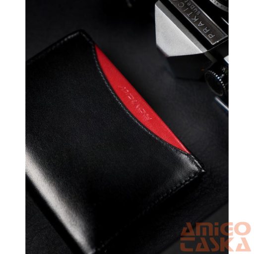 Férfi Bőr Pénztárca 1537-03-Bor-1225 Black-Red