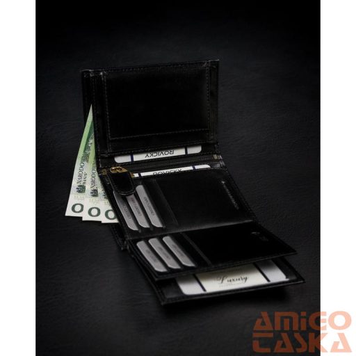 Férfi Bőr Pénztárca 1537-03-Bor-1225 Black-Red