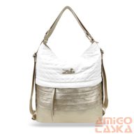   Zellia Női Válltáska/Hátizsáká Alakítható 22007 Fehér-Arany - Ss -