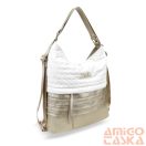 Zellia Női Válltáska/Hátizsáká Alakítható 22007 Fehér-Arany - Ss -