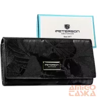   Peterson Női Pénztárca - Echo És Természetes Bőr Ptn Ps401-Mlf-2463 Black - Fekete