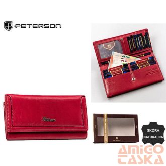 Peterson Női Bőr Pénztárca Ptn Ka-23-4351 Red