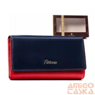   Peterson Női Bőr Pénztárca Ptn Ka-19-4221 Navy/Red - Sötét Kék-Piros