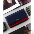 Peterson Női Bőr Pénztárca Ptn Ka-19-4221 Navy/Red - Sötét Kék-Piros