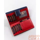 Peterson Női Bőr Pénztárca Ptn Ka-19-4221 Navy/Red - Sötét Kék-Piros