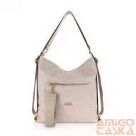   Zellia Női Válltáska/Hátizsáká Alakítható Zlb348 Beige-Arany - Bella -
