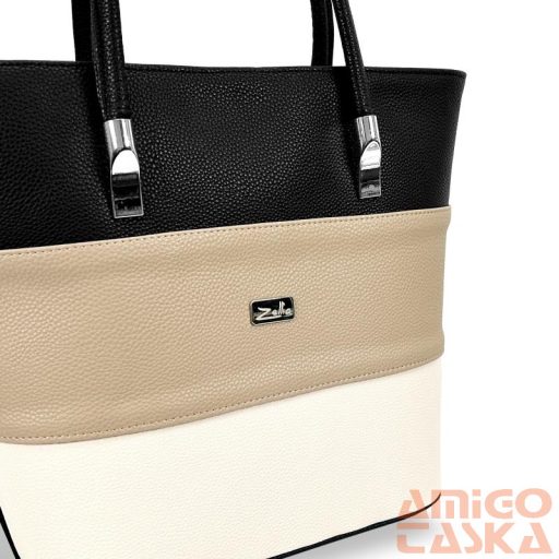 Zellia Női Merev Válltáska Zvn22029 Fekete-Beige-Taupe
