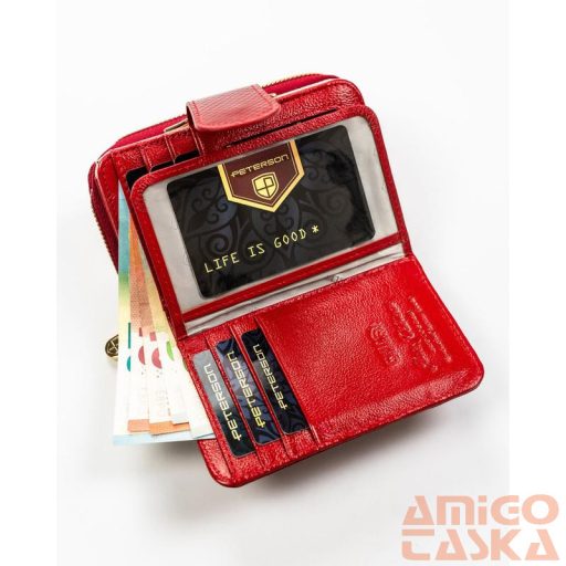 Peterson Női Bőr Pénztárca Ptn 425214-Dsl-6150 - Piros