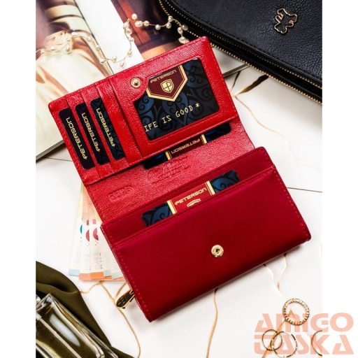 Peterson Női Pénztárca - Echo És Természetes Bőr Ptn Ps112-Hnl-2937 Red