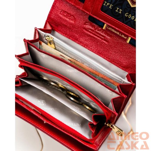 Peterson Női Pénztárca - Echo És Természetes Bőr Ptn Ps112-Hnl-2937 Red