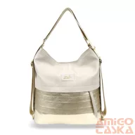   Zellia Női Válltáska/Hátizsáká Alakítható 22007 Beige-Arany - Brw-Bari -