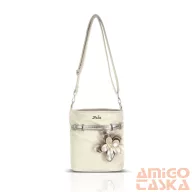   Zellia Női Oldaltáska Zlb431F Beige-Arany - Virág Dísszel -