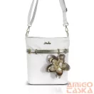 Zellia Női Oldaltáska Zlb431F Fehér-Arany - Virág Dísszel -