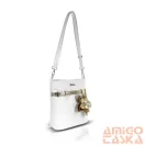 Zellia Női Oldaltáska Zlb431F Fehér-Arany - Virág Dísszel -