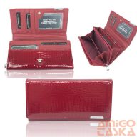   Jennifer Jones Női Bőr Pénztárca 5288-2 Piros Lakk - Nagy Méret