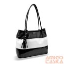 Zellia Női Válltáska - P3 - Fekete-Ezüst - Matt-Crystal-Lakk -