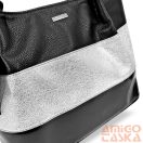 Zellia Női Válltáska - P3 - Fekete-Ezüst - Matt-Crystal-Lakk -