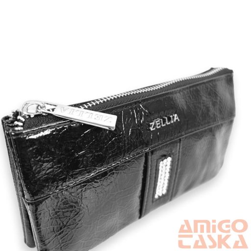 Zellia Női Pénztárca Hz-127 D266 - 4001 - Black - Fekete Lakk