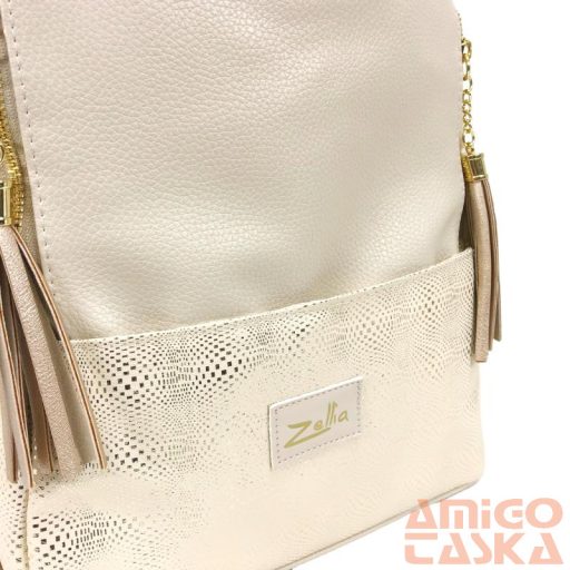 Zellia Női Válltáska/Hátizsáká Alakítható 22199 Beige-Arany  - Awi -
