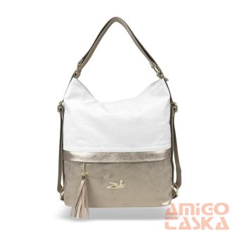   Zellia Női Válltáska/Hátizsáká Alakítható 24040 Arany-Fehér - Monaco-Shiny -