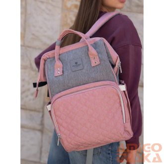  Peterson Női Hátizsák Ptn Mb3-6012 Gray-Pink - Szrke-Rózsaszín