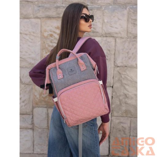 Peterson Női Hátizsák Ptn Mb3-6012 Gray-Pink - Szrke-Rózsaszín