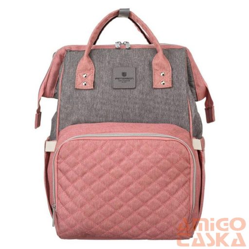 Peterson Női Hátizsák Ptn Mb3-6012 Gray-Pink - Szrke-Rózsaszín