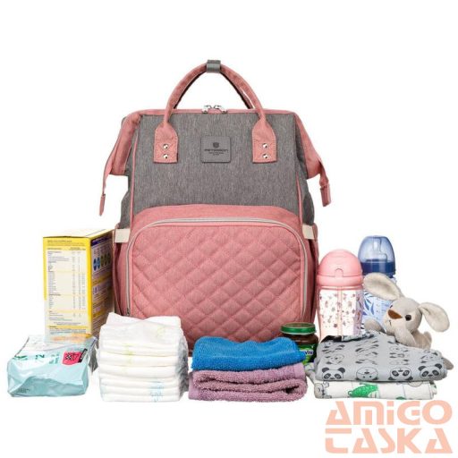 Peterson Női Hátizsák Ptn Mb3-6012 Gray-Pink - Szrke-Rózsaszín