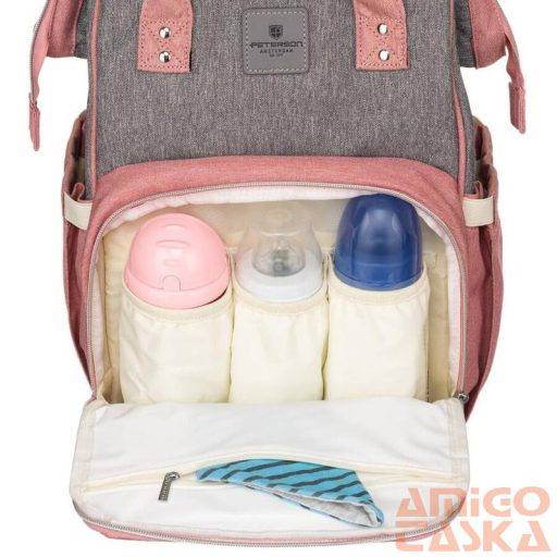 Peterson Női Hátizsák Ptn Mb3-6012 Gray-Pink - Szrke-Rózsaszín