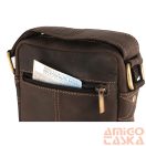 Férfi Oldaltáska 250840-Mh-6524 Barna Sötét Barna