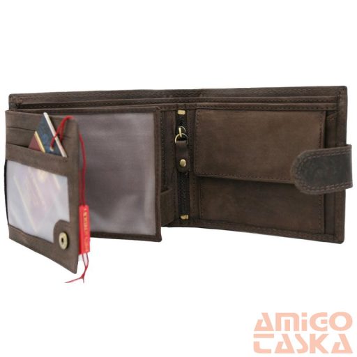 Peterson Férfi Bőr Pénztárca Szett + Kulcstartóval Set-M-N992L-Chm-2029 Brown